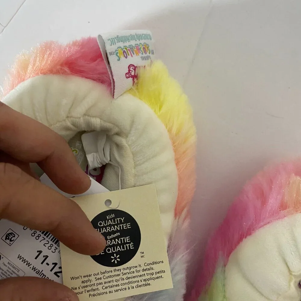 Squishmallows FuzzAMallows Collection Kids Plush Slippers Size 11–12